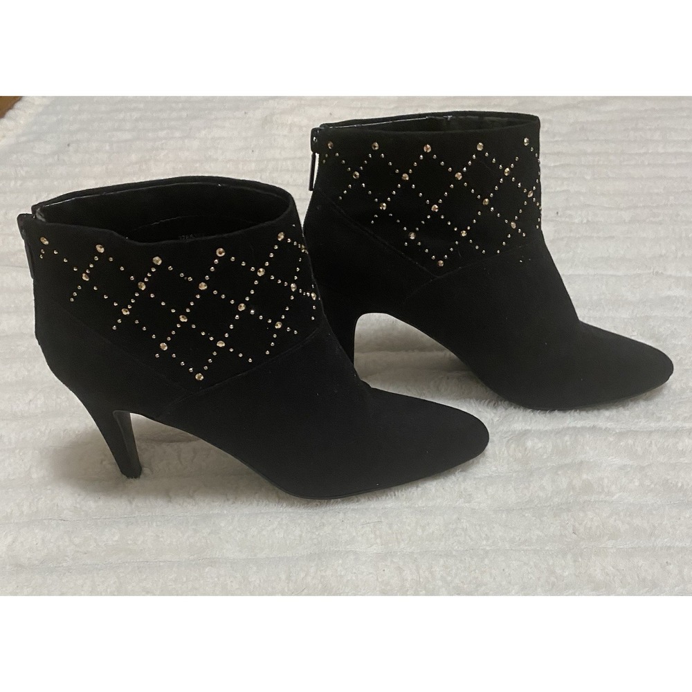 Impo "Scape" Faux Ankle Boot Gold Rhinestones Embellished Women's 8.5M